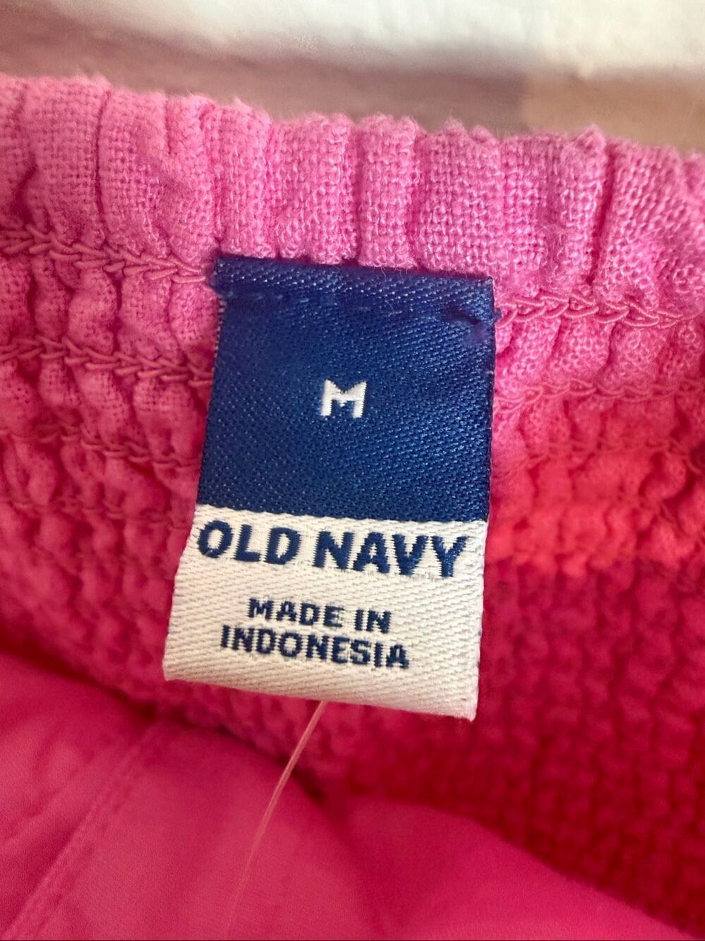 Old Navy NWT Women’s M Vivid Begonia Pink Linen Blend Puff Sleeve Button Front M - Picture 2 of 4